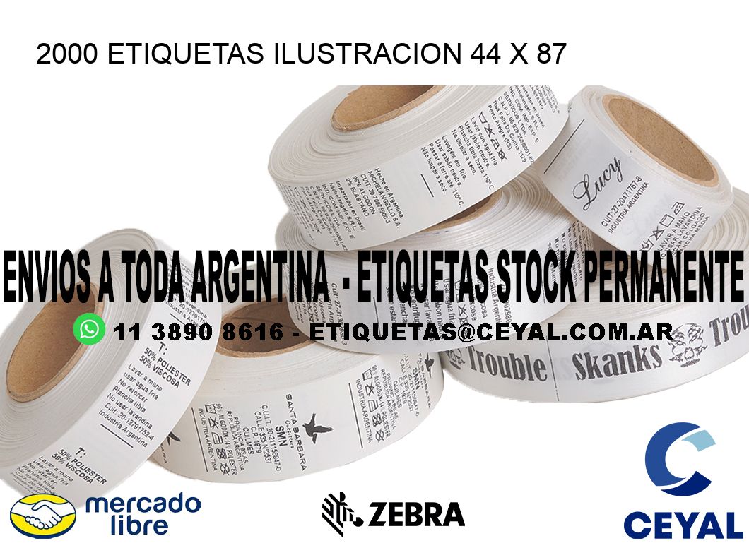 2000 ETIQUETAS ILUSTRACION 44 x 87