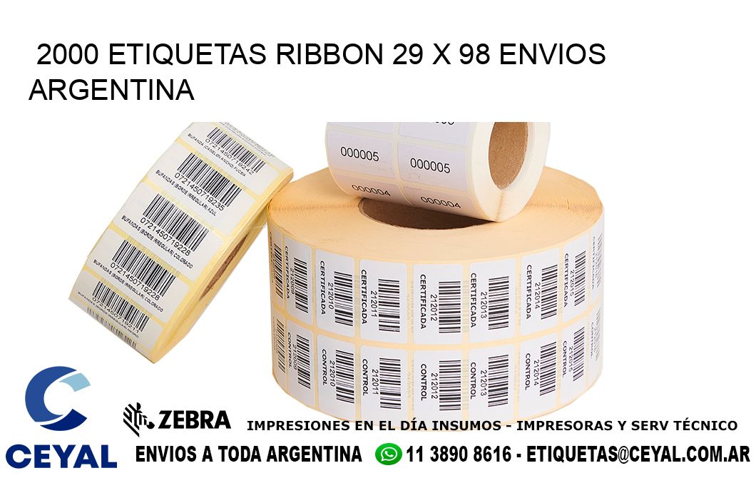 2000 ETIQUETAS RIBBON 29 x 98 ENVIOS ARGENTINA