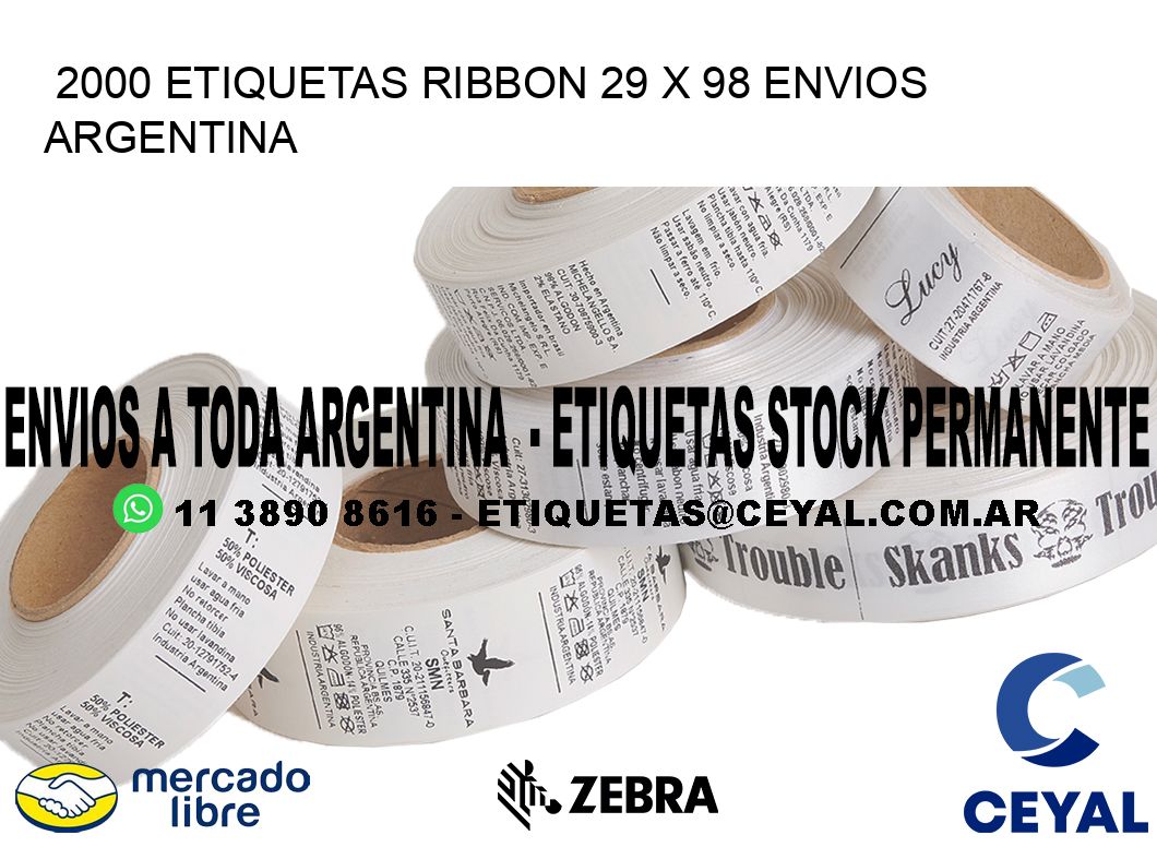 2000 ETIQUETAS RIBBON 29 x 98 ENVIOS ARGENTINA