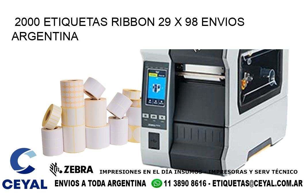 2000 ETIQUETAS RIBBON 29 x 98 ENVIOS ARGENTINA