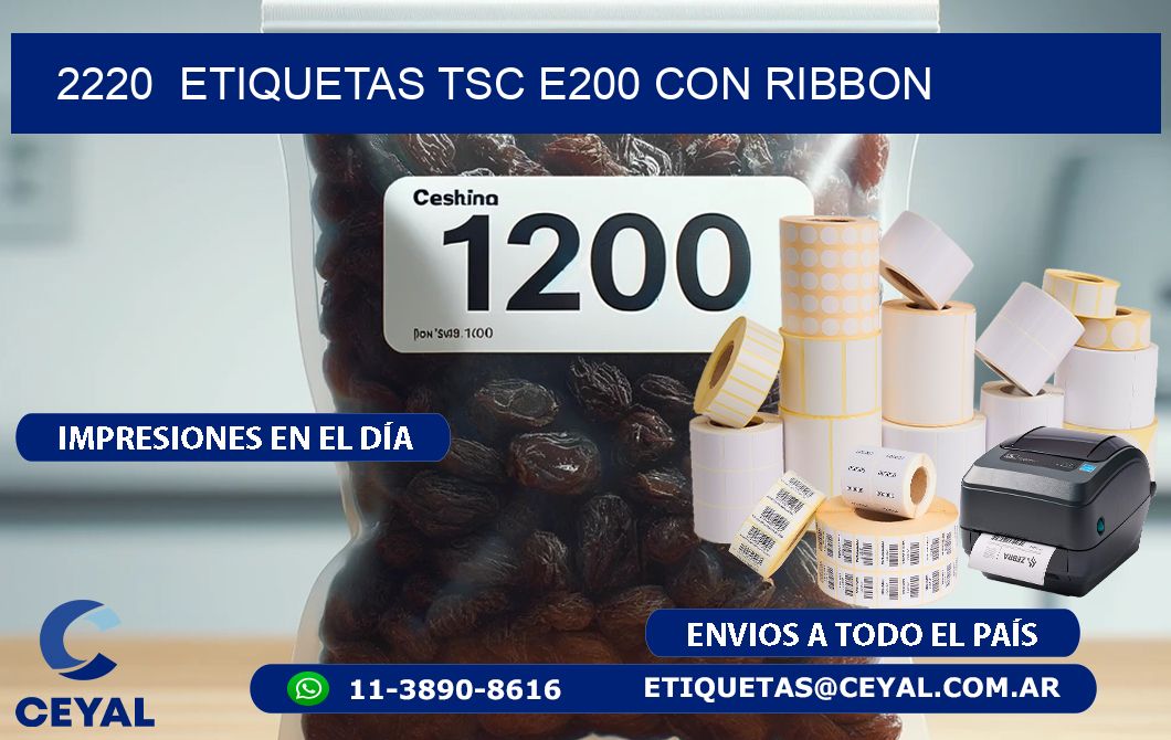 2220  ETIQUETAS TSC E200 CON RIBBON