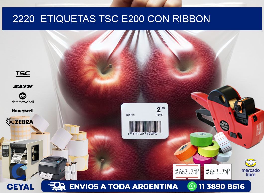 2220  ETIQUETAS TSC E200 CON RIBBON