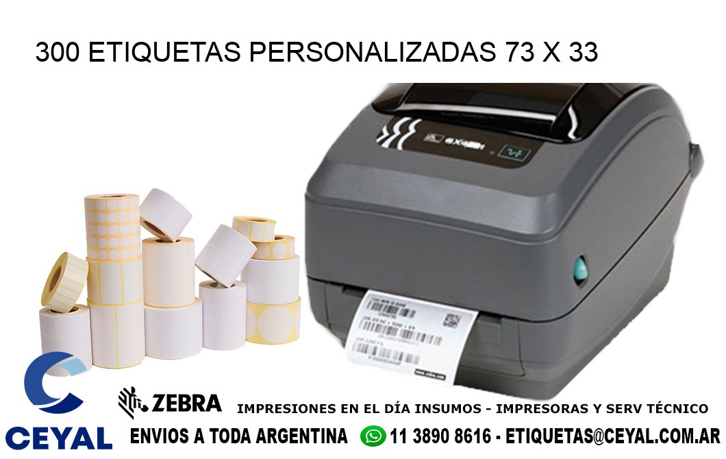 300 ETIQUETAS PERSONALIZADAS 73 x 33