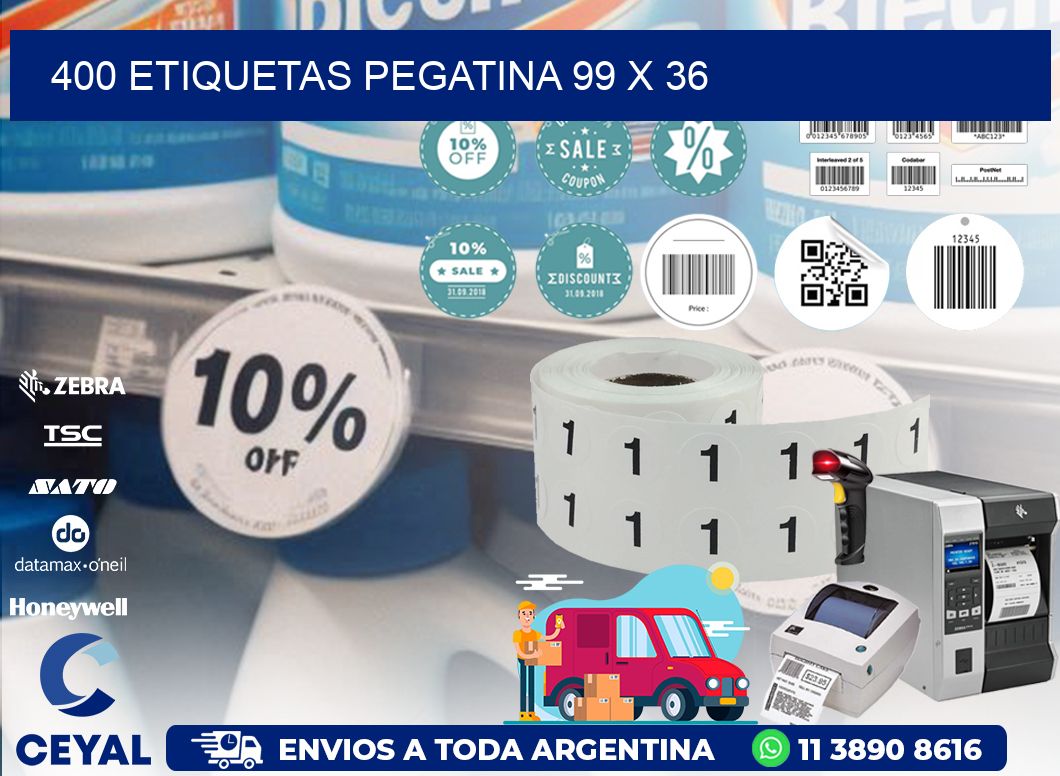 400 ETIQUETAS PEGATINA 99 x 36