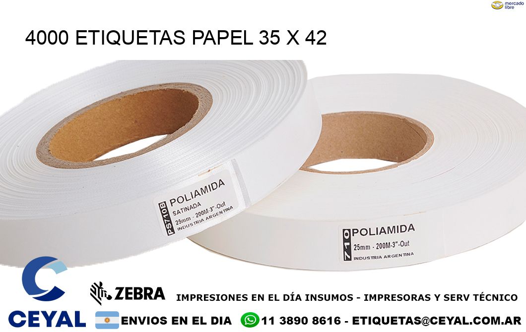 4000 ETIQUETAS PAPEL 35 x 42