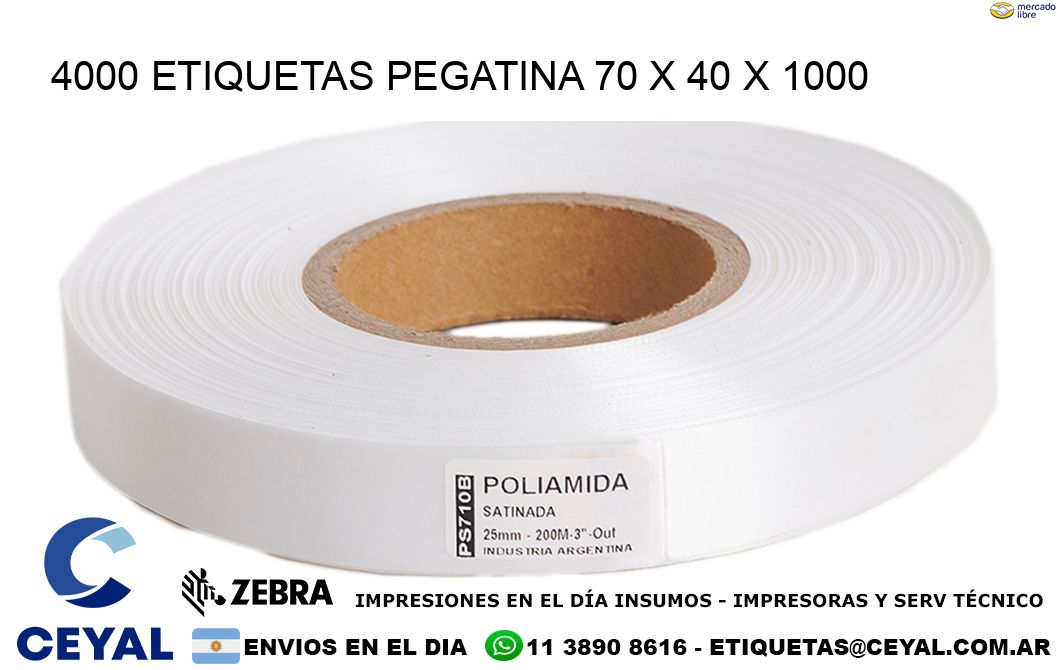 4000 ETIQUETAS PEGATINA 70 x 40 x 1000