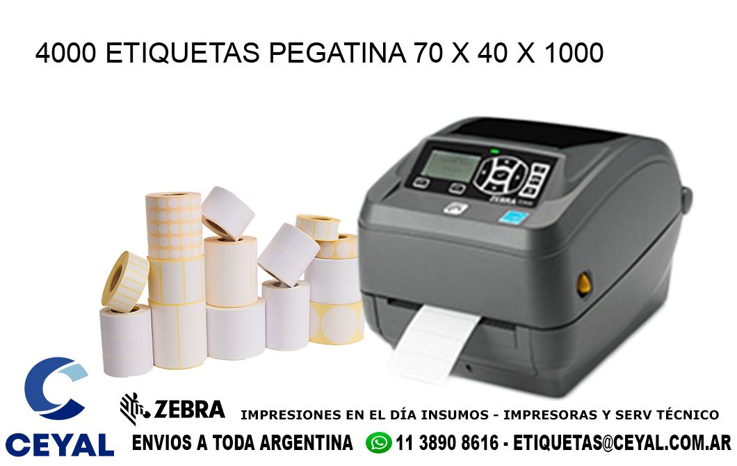 4000 ETIQUETAS PEGATINA 70 x 40 x 1000