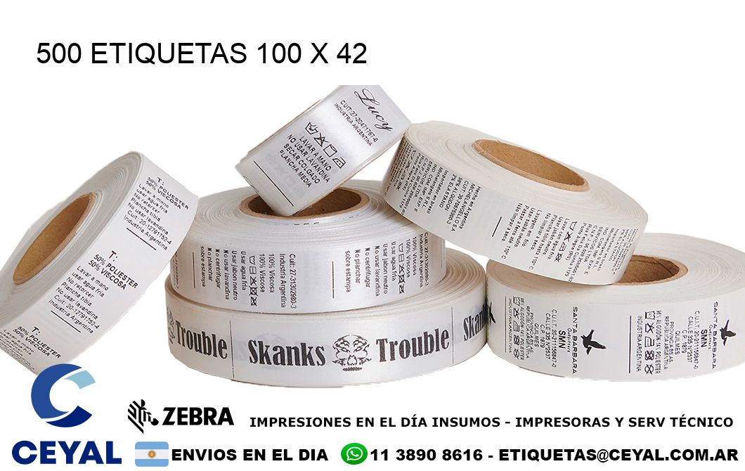 500 ETIQUETAS 100 x 42