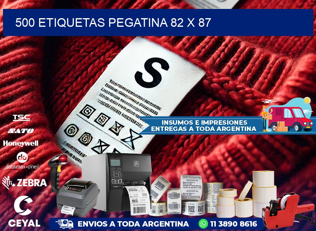 500 ETIQUETAS PEGATINA 82 x 87