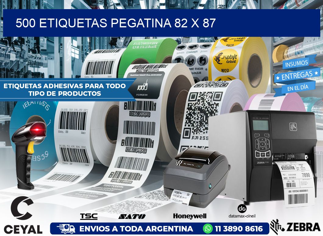 500 ETIQUETAS PEGATINA 82 x 87