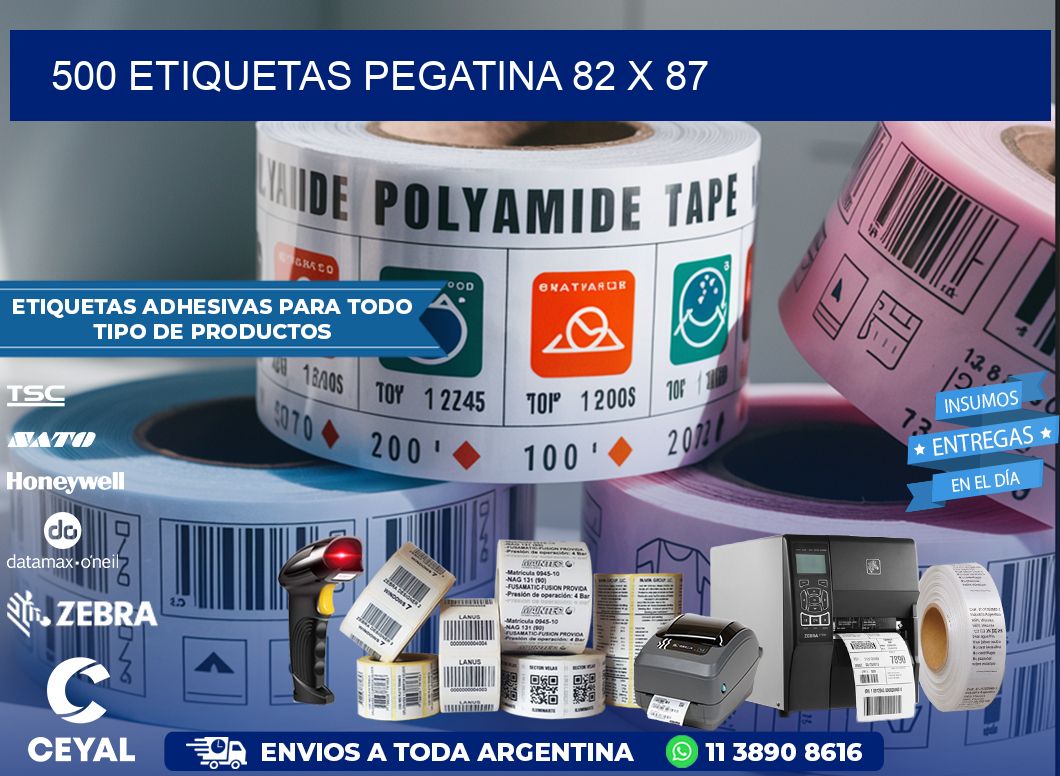 500 ETIQUETAS PEGATINA 82 x 87