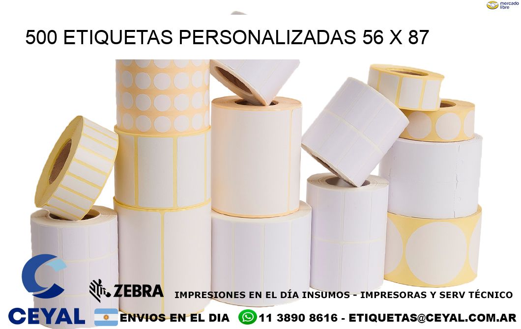 500 ETIQUETAS PERSONALIZADAS 56 x 87