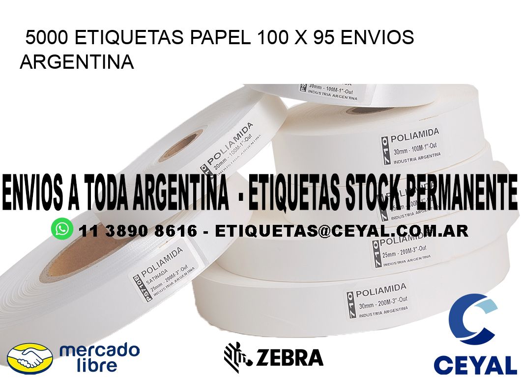 5000 ETIQUETAS PAPEL 100 x 95 ENVIOS ARGENTINA