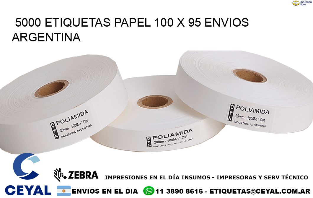 5000 ETIQUETAS PAPEL 100 x 95 ENVIOS ARGENTINA