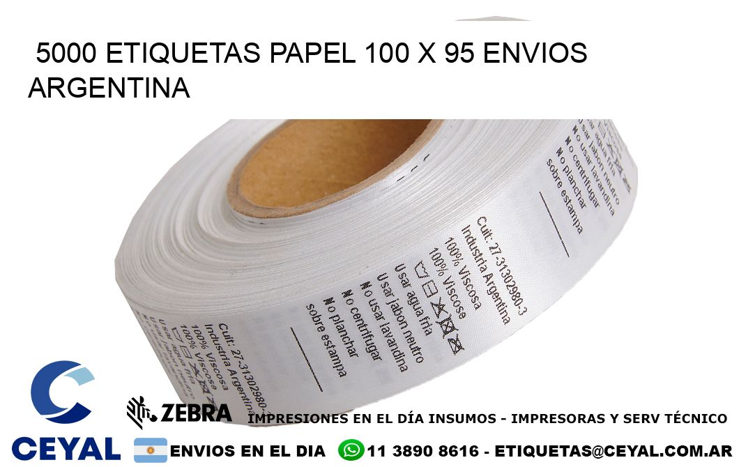 5000 ETIQUETAS PAPEL 100 x 95 ENVIOS ARGENTINA