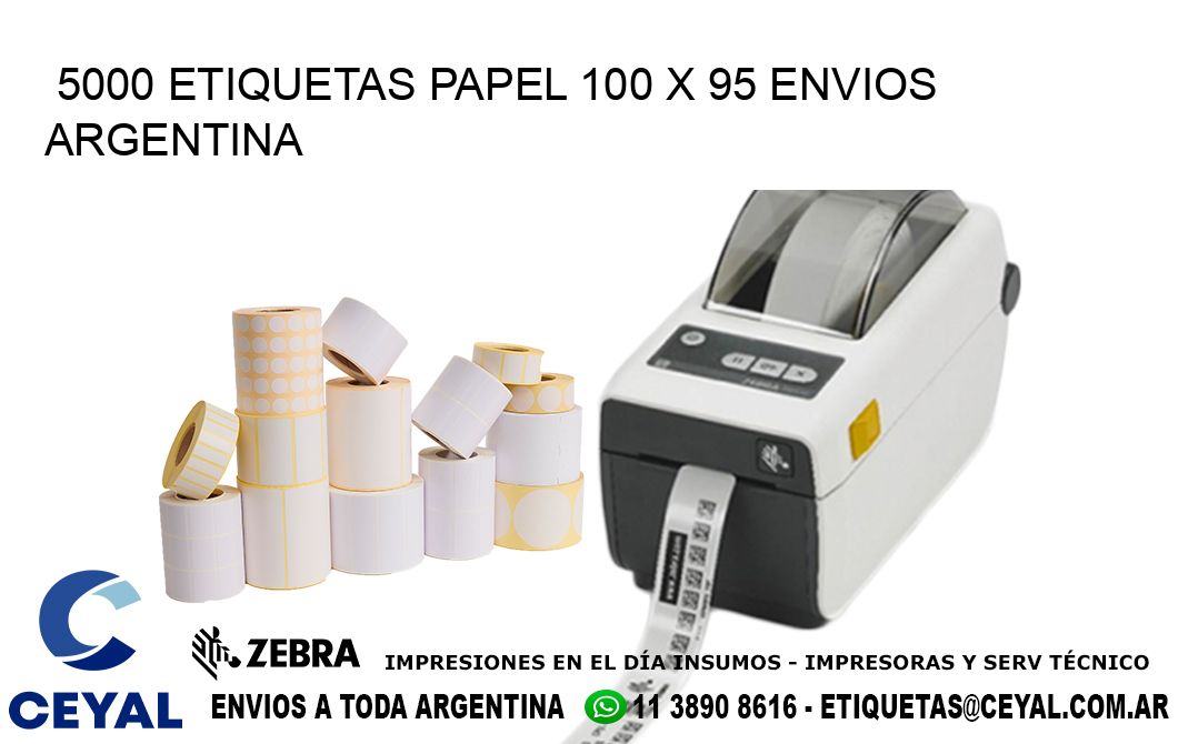 5000 ETIQUETAS PAPEL 100 x 95 ENVIOS ARGENTINA