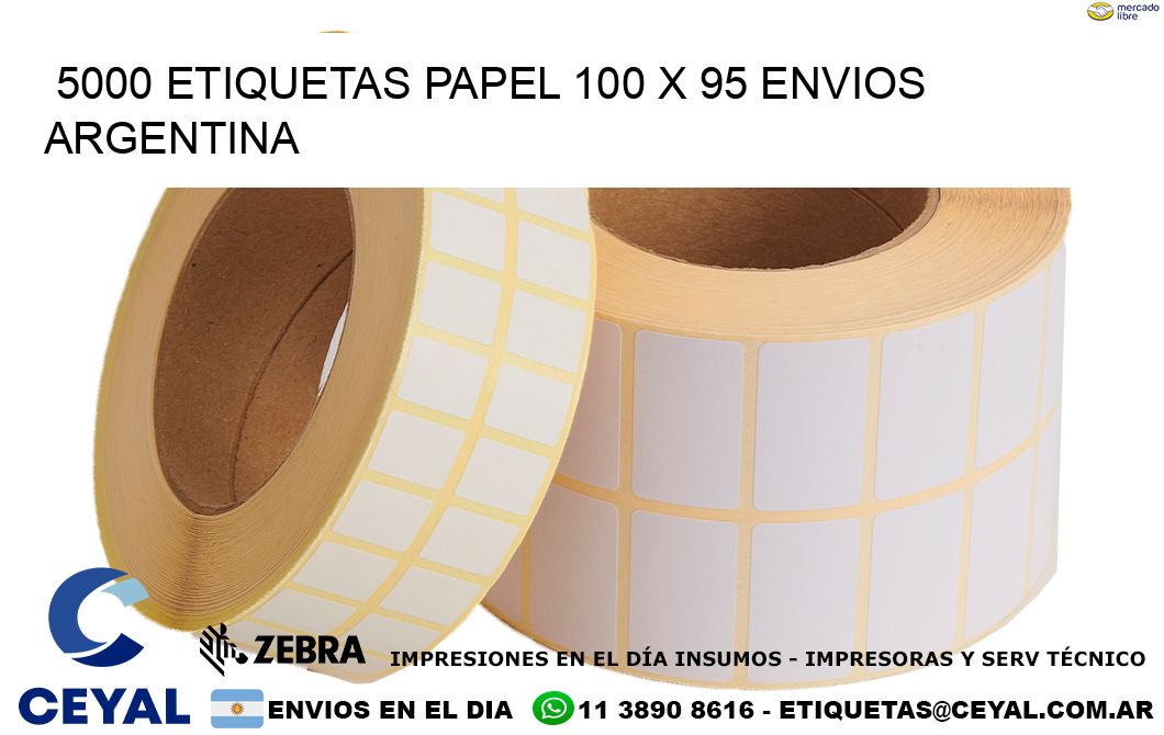 5000 ETIQUETAS PAPEL 100 x 95 ENVIOS ARGENTINA