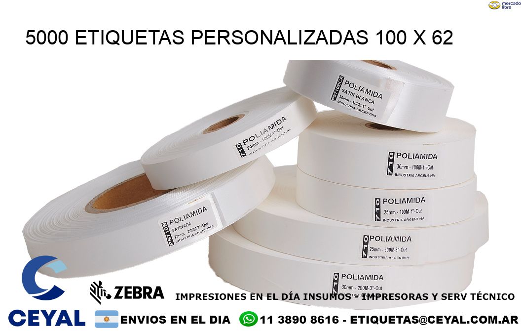 5000 ETIQUETAS PERSONALIZADAS 100 x 62