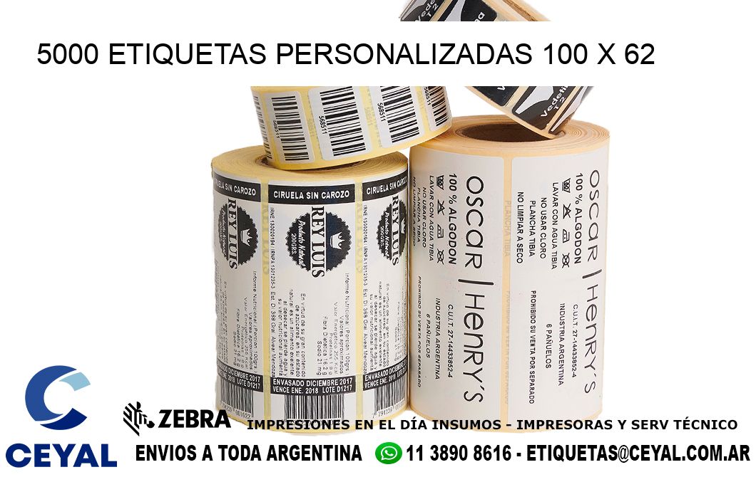 5000 ETIQUETAS PERSONALIZADAS 100 x 62