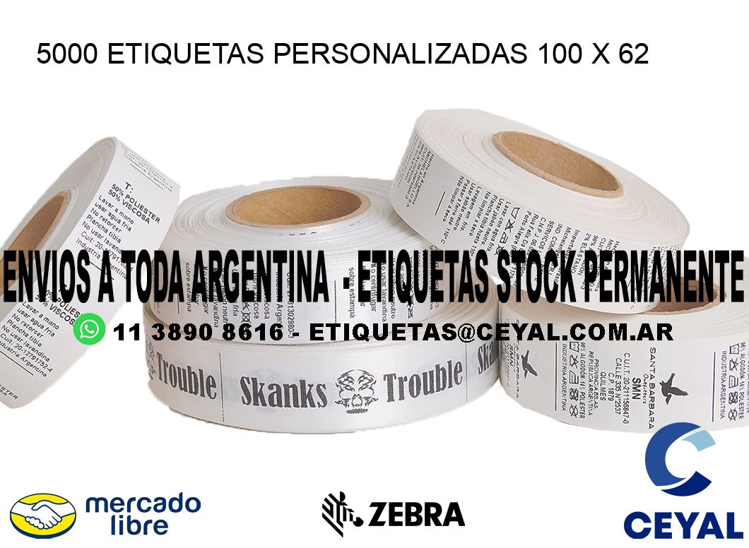 5000 ETIQUETAS PERSONALIZADAS 100 x 62