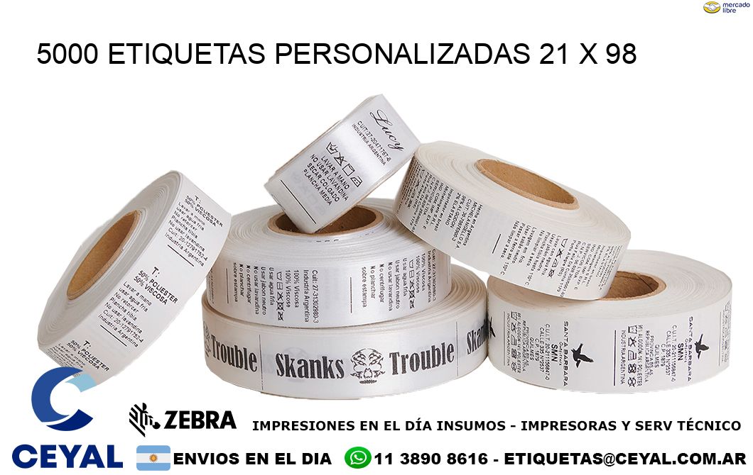 5000 ETIQUETAS PERSONALIZADAS 21 x 98