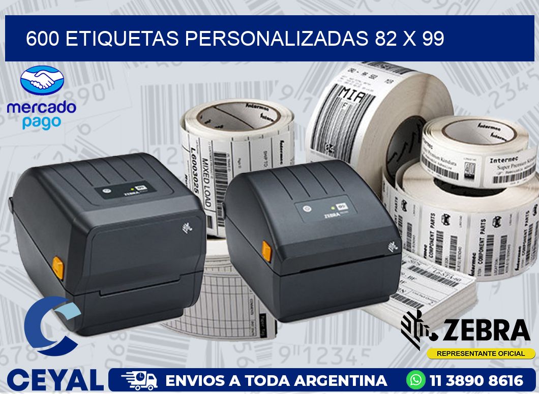 600 ETIQUETAS PERSONALIZADAS 82 x 99