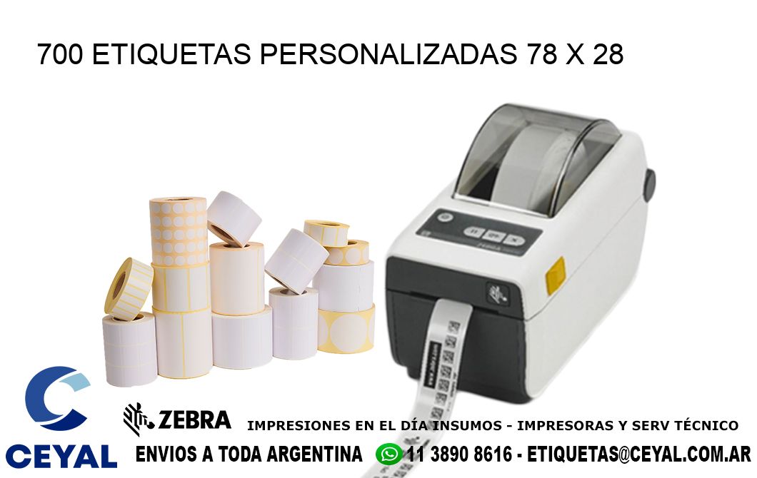 700 ETIQUETAS PERSONALIZADAS 78 x 28