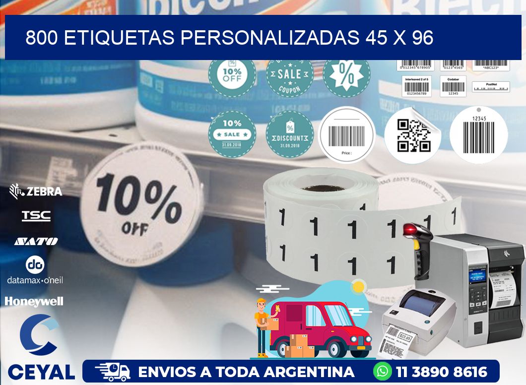800 ETIQUETAS PERSONALIZADAS 45 x 96