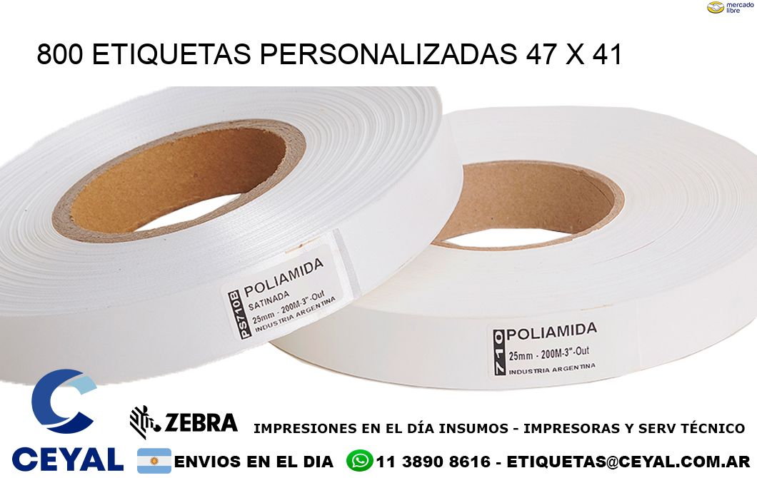 800 ETIQUETAS PERSONALIZADAS 47 x 41