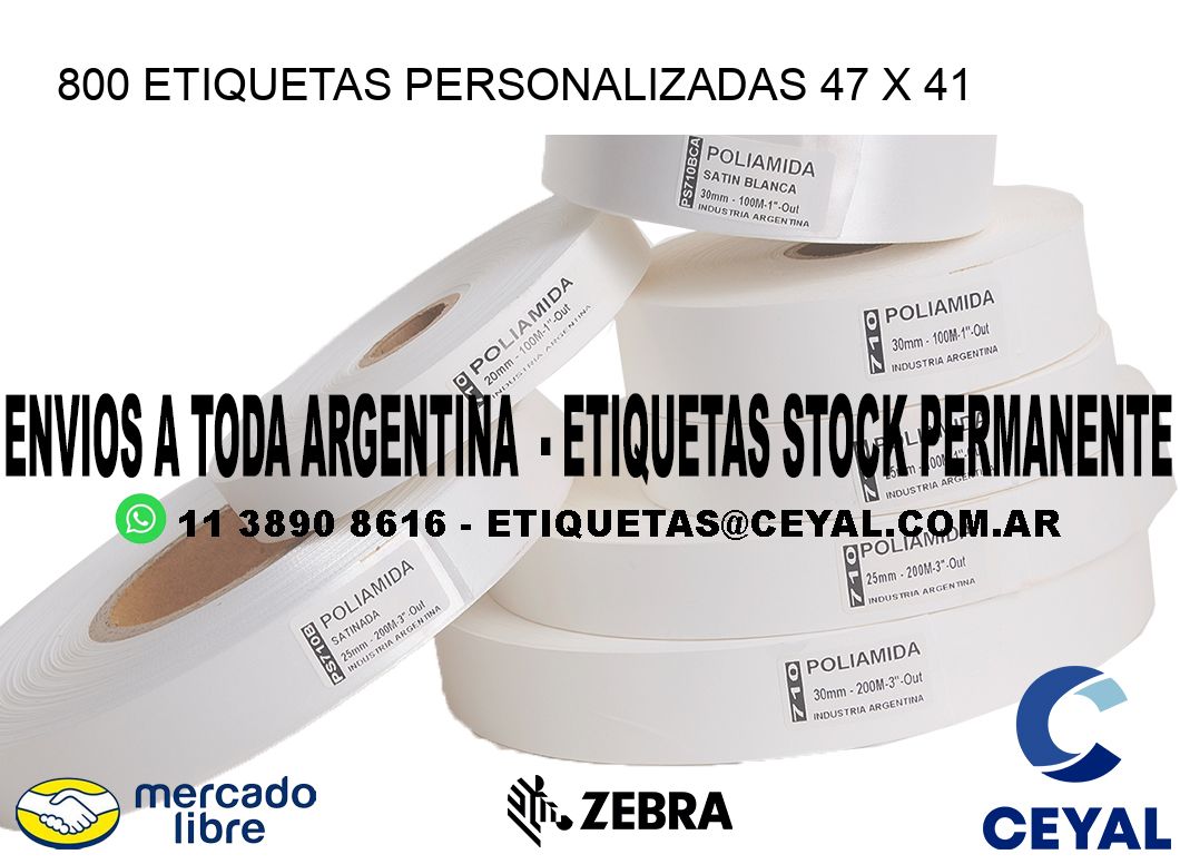 800 ETIQUETAS PERSONALIZADAS 47 x 41