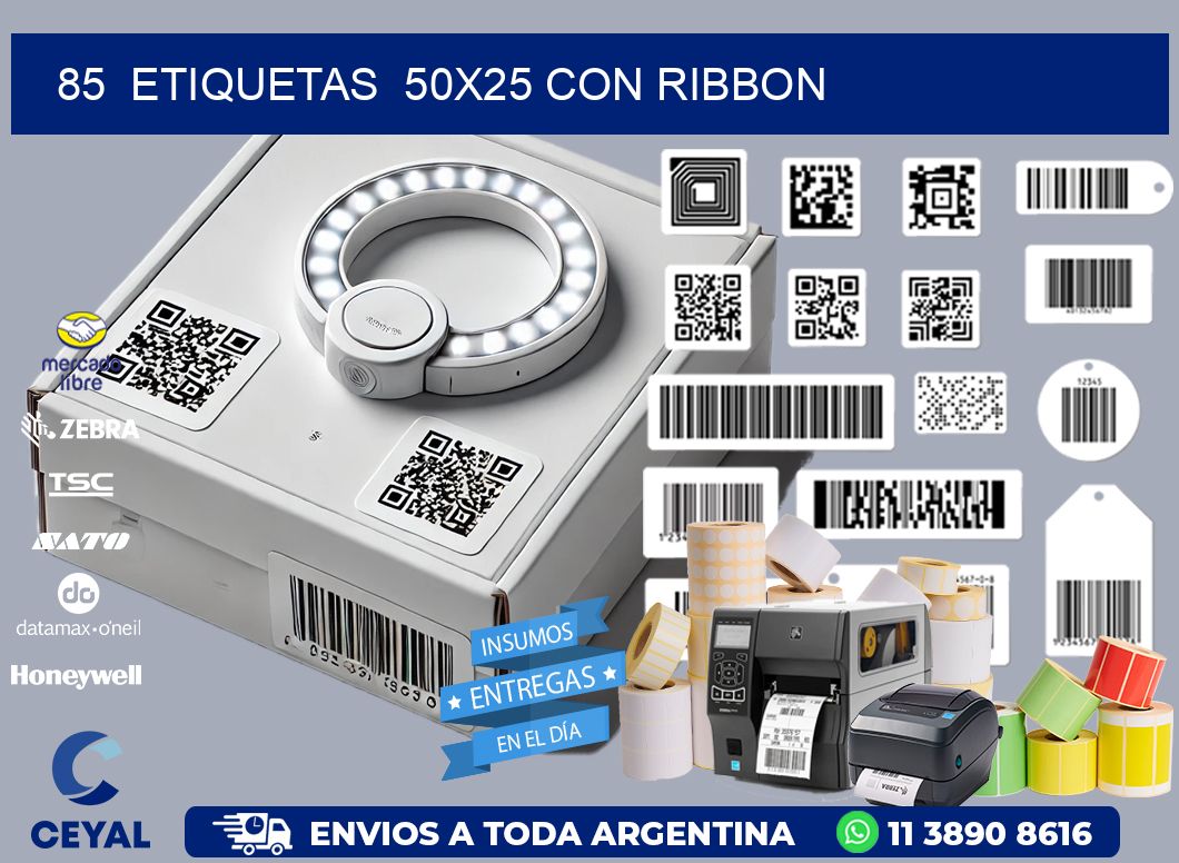 85  ETIQUETAS  50X25 CON RIBBON