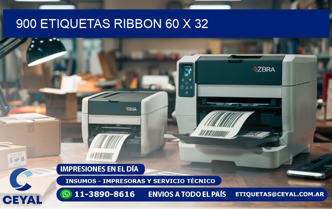 900 ETIQUETAS RIBBON 60 x 32