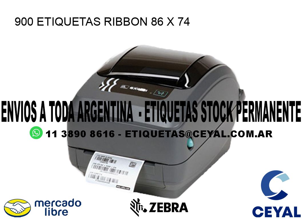 900 ETIQUETAS RIBBON 86 x 74