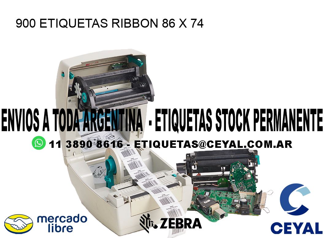 900 ETIQUETAS RIBBON 86 x 74