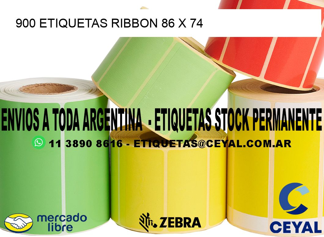 900 ETIQUETAS RIBBON 86 x 74