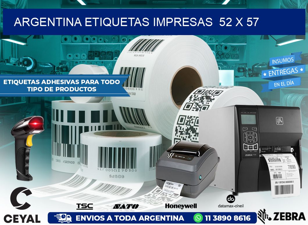 ARGENTINA ETIQUETAS IMPRESAS  52 x 57