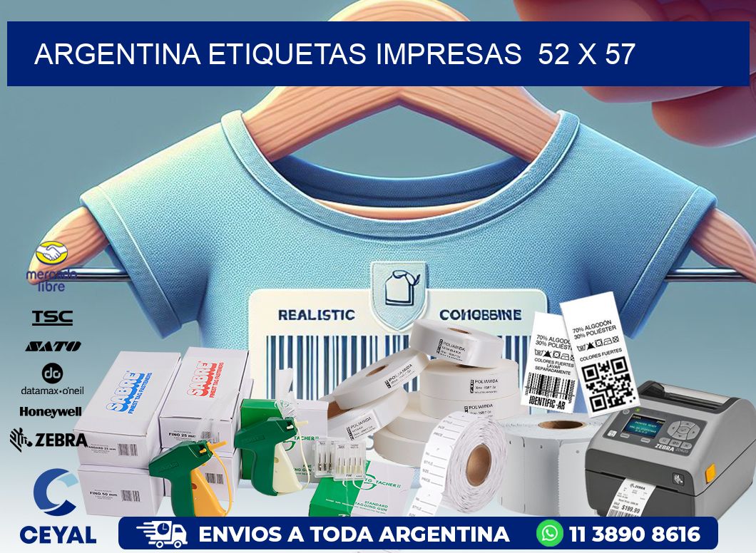 ARGENTINA ETIQUETAS IMPRESAS  52 x 57