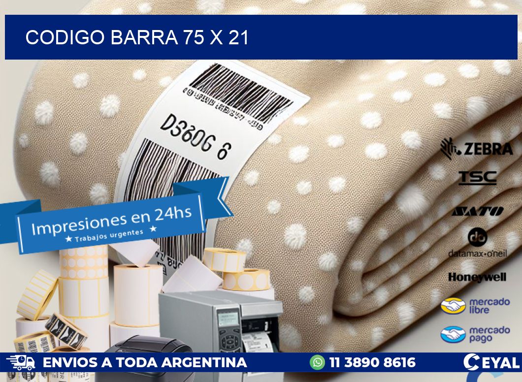 CODIGO BARRA 75 x 21