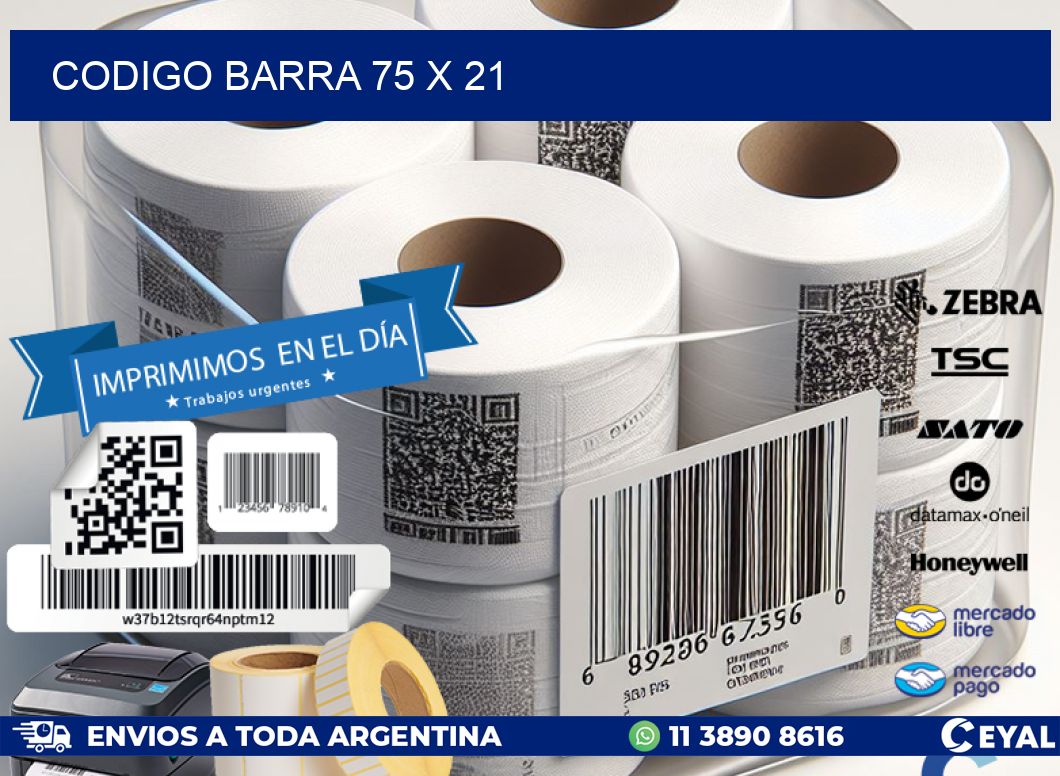 CODIGO BARRA 75 x 21