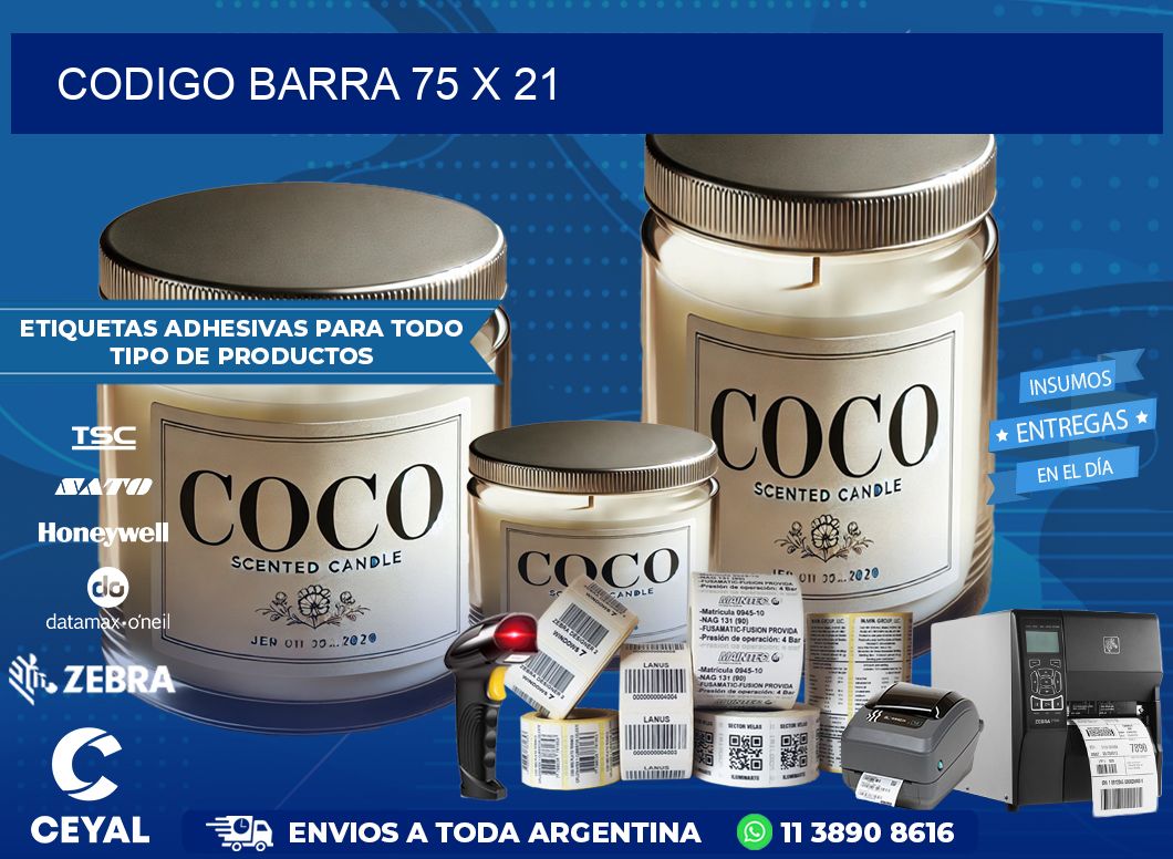 CODIGO BARRA 75 x 21