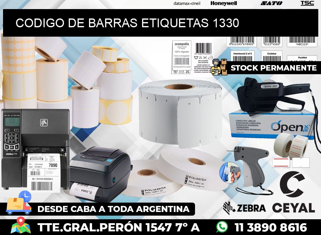 CODIGO DE BARRAS ETIQUETAS 1330