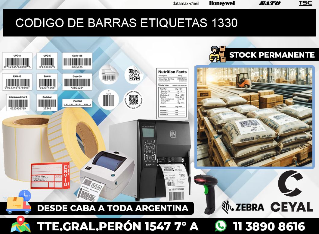 CODIGO DE BARRAS ETIQUETAS 1330