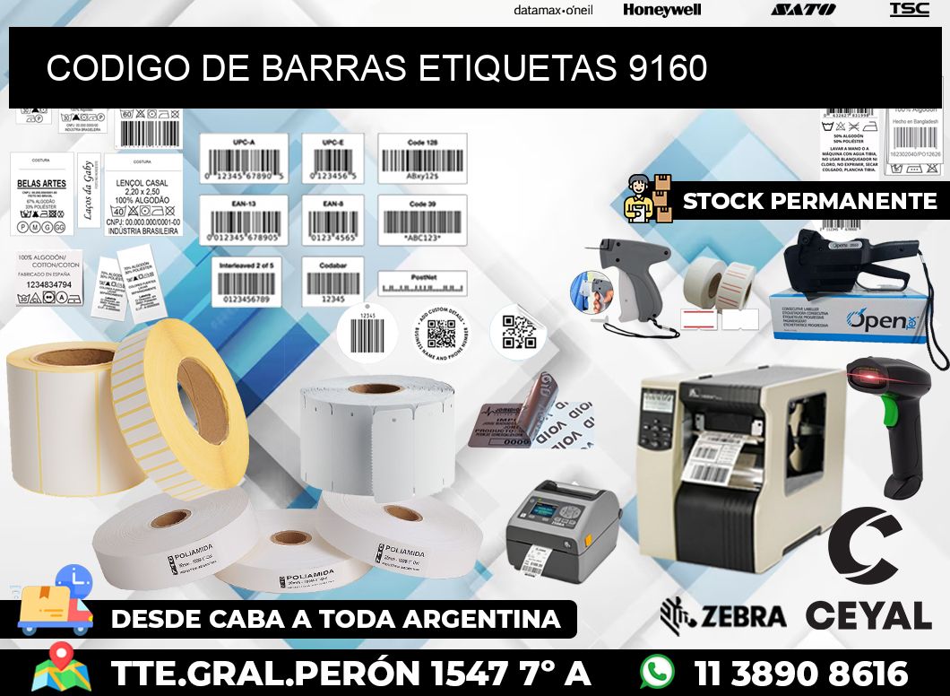 CODIGO DE BARRAS ETIQUETAS 9160