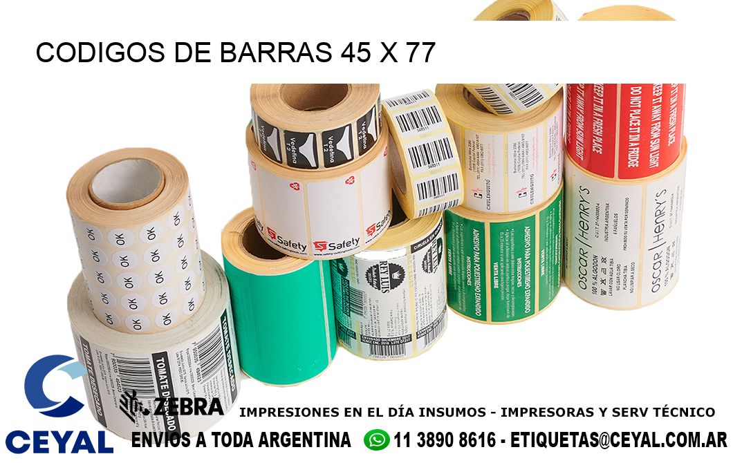 CODIGOS DE BARRAS 45 x 77