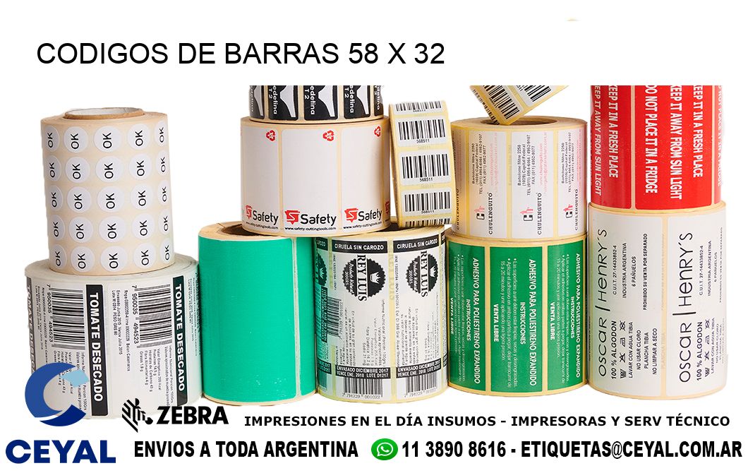 CODIGOS DE BARRAS 58 x 32