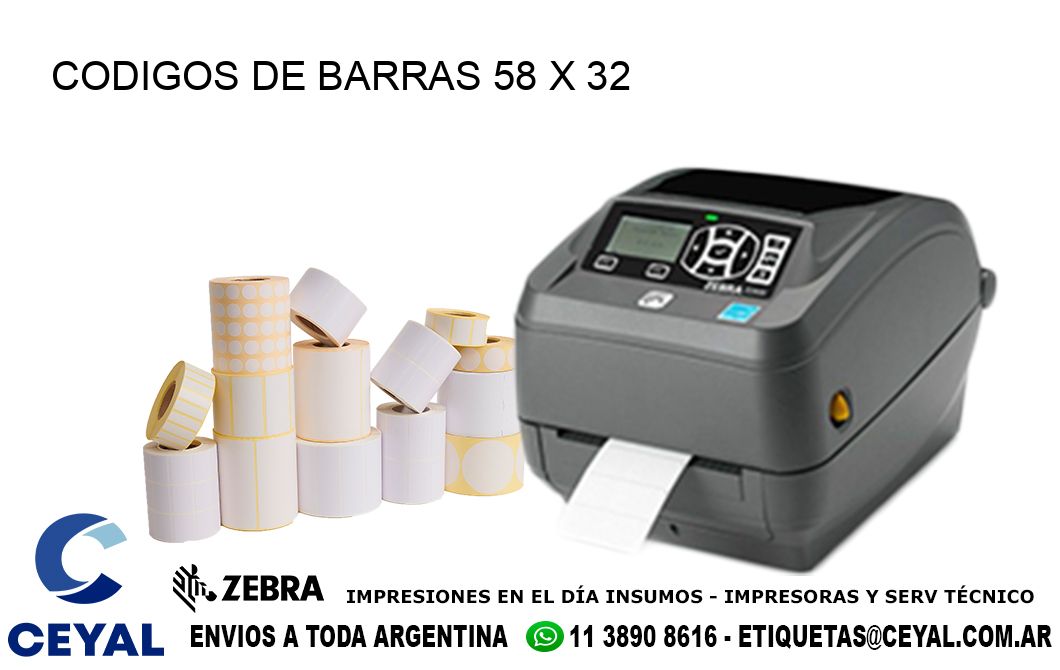 CODIGOS DE BARRAS 58 x 32