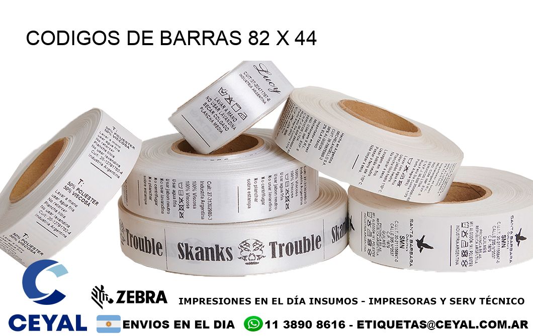 CODIGOS DE BARRAS 82 x 44