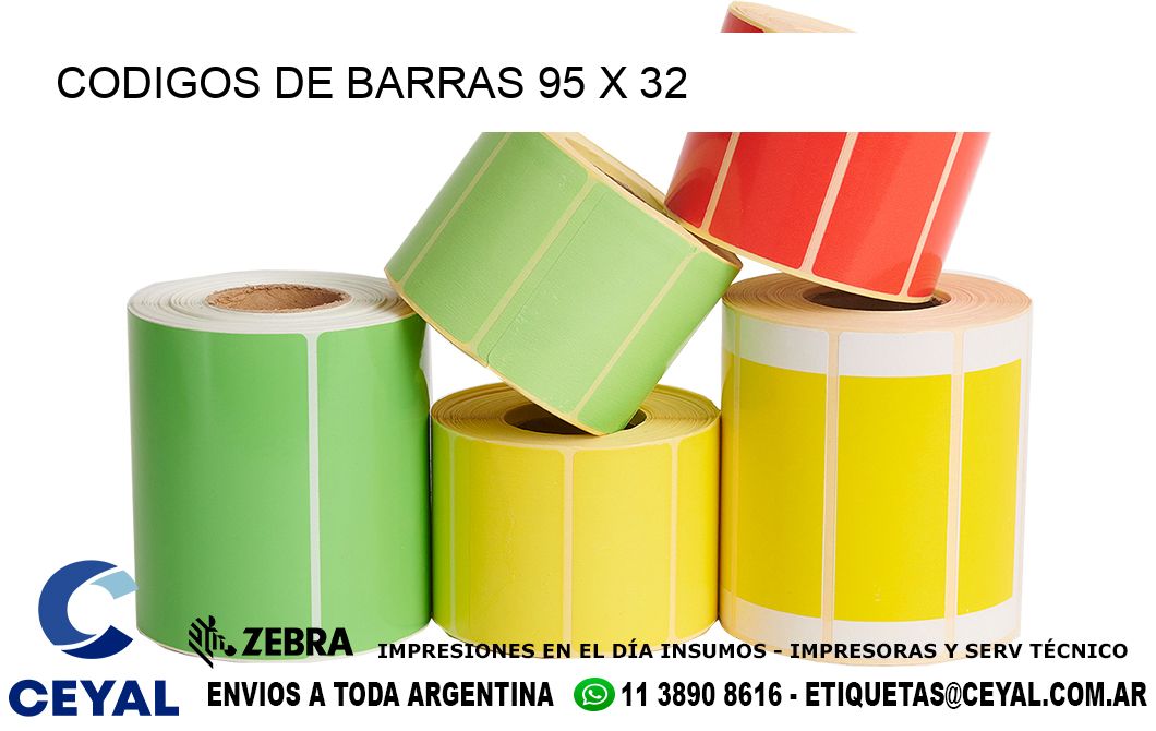 CODIGOS DE BARRAS 95 x 32