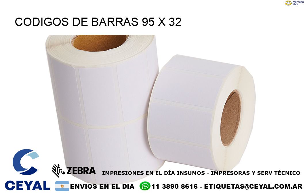 CODIGOS DE BARRAS 95 x 32