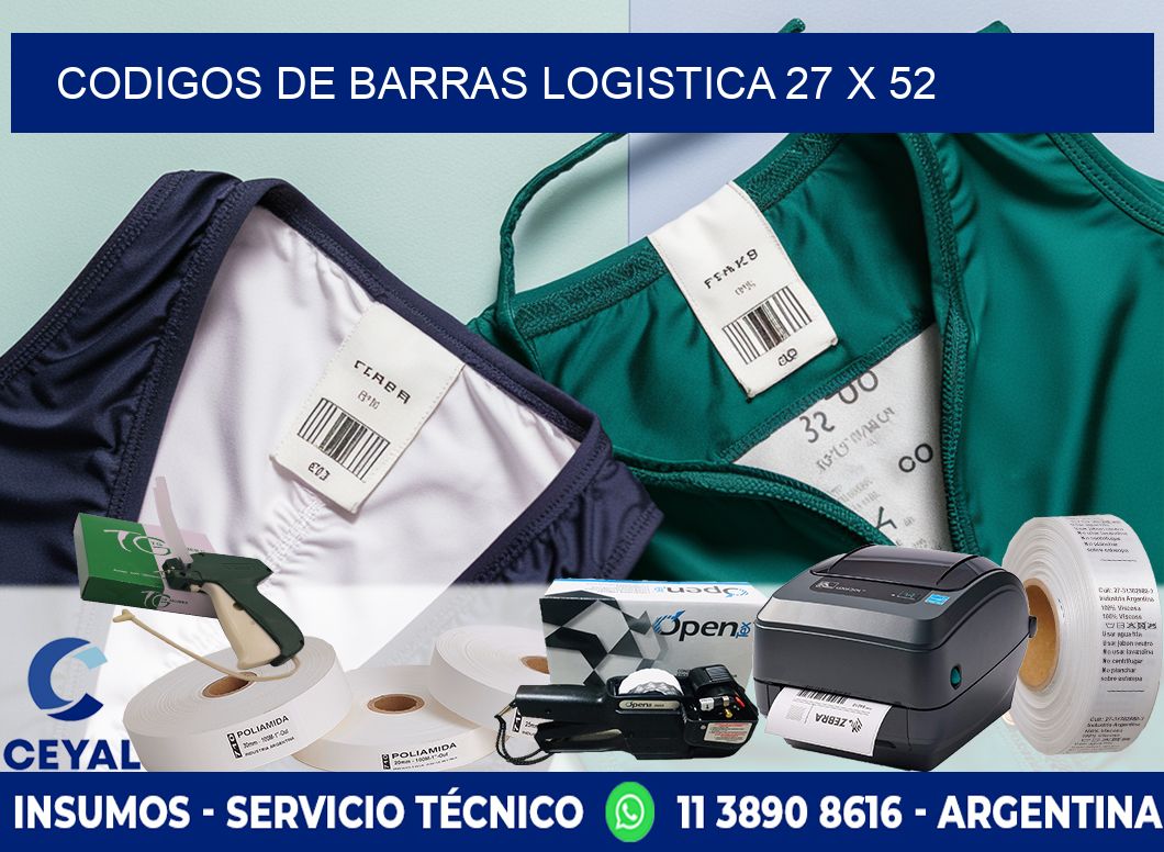 CODIGOS DE BARRAS LOGISTICA 27 x 52